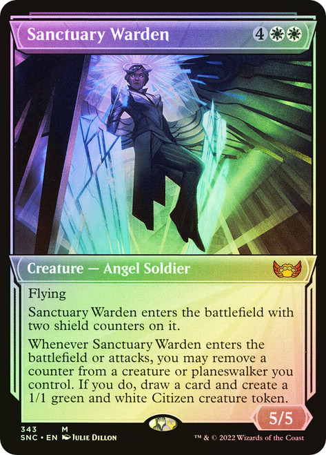 Sanctuary Warden (Showcase)\nStreets of New Capenna - Variants\nSingle\nMagic The Gathering