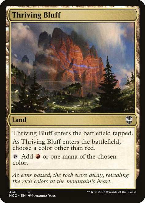 Thriving Bluff\nStreets of New Capenna Commander\nSingle\nMagic The Gathering
