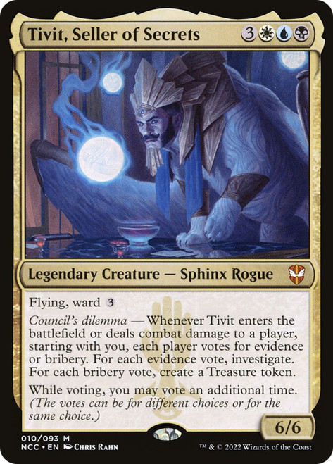Tivit, Seller of Secrets\nStreets of New Capenna Commander\nSingle\nMagic The Gathering