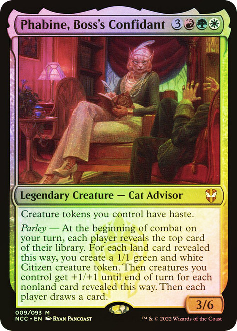 Phabine, Boss's Confidant\nStreets of New Capenna Commander\nSingle\nMagic The Gathering