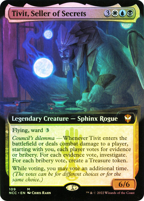 Tivit, Seller of Secrets
Streets of New Capenna Commander
Single
Magic: The Gathering