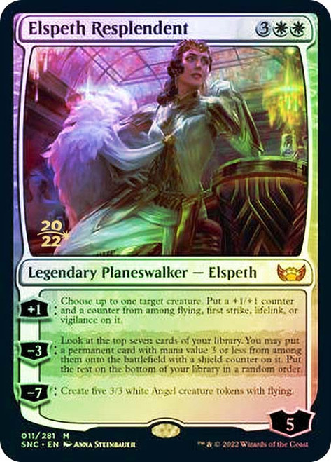 Elspeth Resplendent (Prerelease) (Streets of New Capenna)\nPromo: Date Stamped\nSingle\nMagic The Gathering