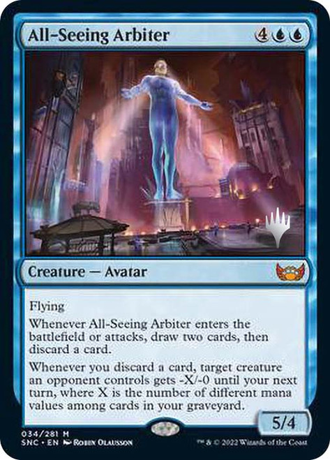All-Seeing Arbiter (Promo Pack) (Streets of New Capenna)\nPromo: Planeswalker Stamped\nSingle\nMagic The Gathering