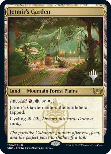 Jetmir's Garden (Promo Pack) (Streets of New Capenna)\nPromo: Planeswalker Stamped\nSingle\nMagic The Gathering