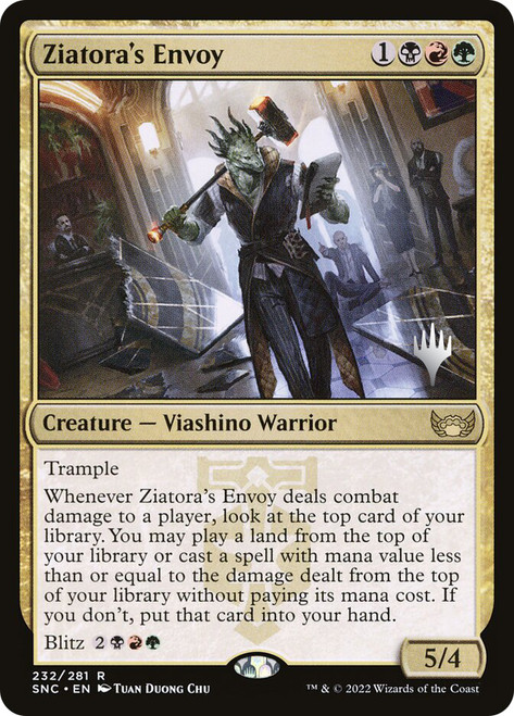 Ziatora's Envoy (Promo Pack) (Streets of New Capenna)
Promo
Single
Magic: The Gathering