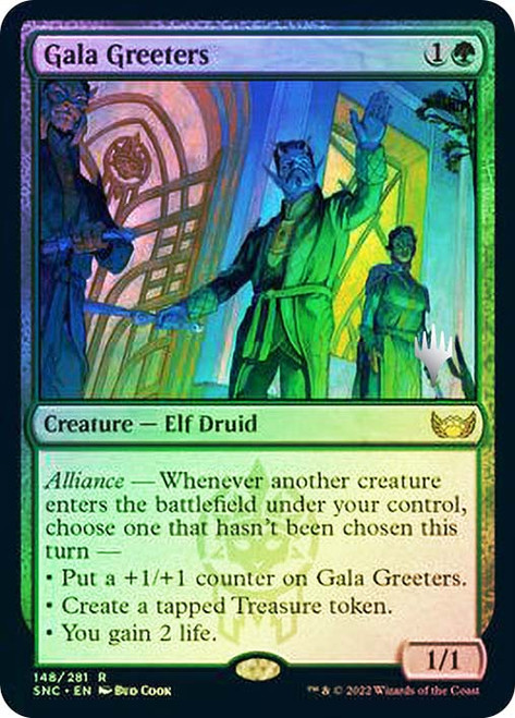 Gala Greeters (Promo Pack) (Streets of New Capenna)\nPromo: Planeswalker Stamped\nSingle\nMagic The Gathering