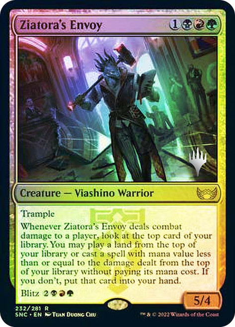 Ziatora's Envoy (Promo Pack) (Streets of New Capenna)\nPromo: Planeswalker Stamped\nSingle\nMagic The Gathering