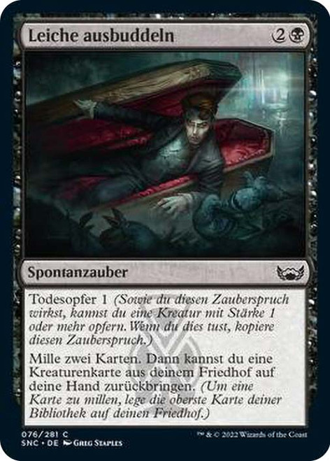 Dig Up the Body\nStreets of New Capenna - German\nSingle\nMagic The Gathering