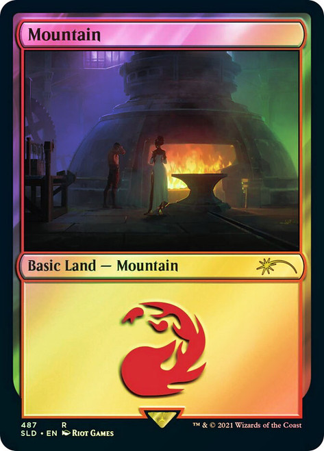 Mountain (Secret Lair) (#487)\nPromo: General\nSingle\nMagic The Gathering