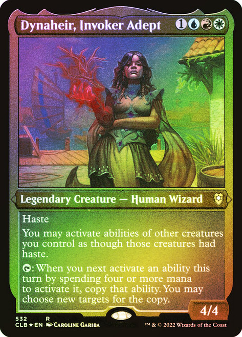 Dynaheir, Invoker Adept (Foil Etched)\nCommander Legends: Battle for Baldur's Gate - Foil Etched\nSingle\nMagic The Gathering
