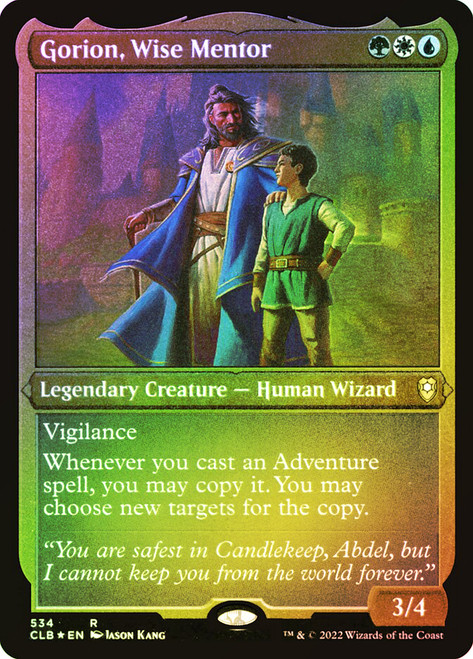 Gorion, Wise Mentor (Foil Etched)\nCommander Legends: Battle for Baldur's Gate - Foil Etched\nSingle\nMagic The Gathering