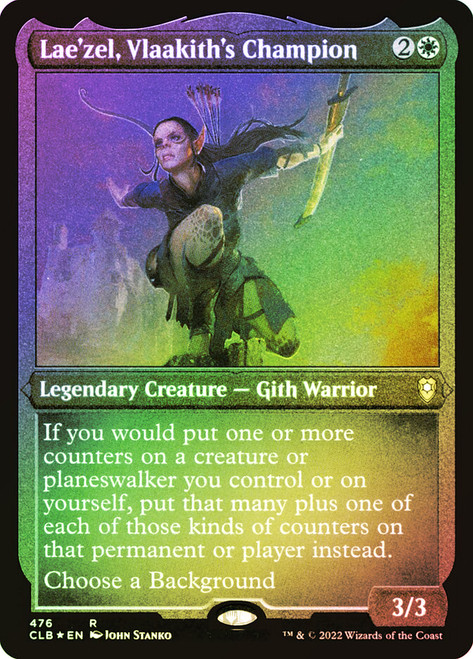 Lae'zel, Vlaakith's Champion (Foil Etched)\nCommander Legends: Battle for Baldur's Gate - Foil Etched\nSingle\nMagic The Gathering
