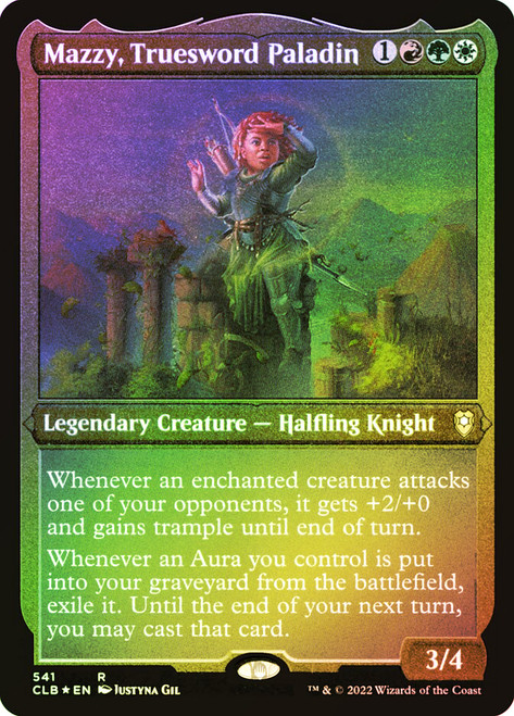 Mazzy, Truesword Paladin (Foil Etched)\nCommander Legends: Battle for Baldur's Gate - Foil Etched\nSingle\nMagic The Gathering