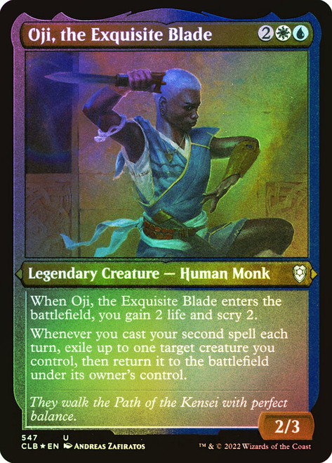 Oji, the Exquisite Blade (Foil Etched)\nCommander Legends: Battle for Baldur's Gate - Foil Etched\nSingle\nMagic The Gathering