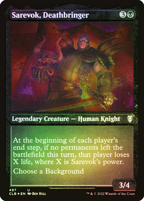 Sarevok, Deathbringer (Foil Etched)\nCommander Legends: Battle for Baldur's Gate - Foil Etched\nSingle\nMagic The Gathering