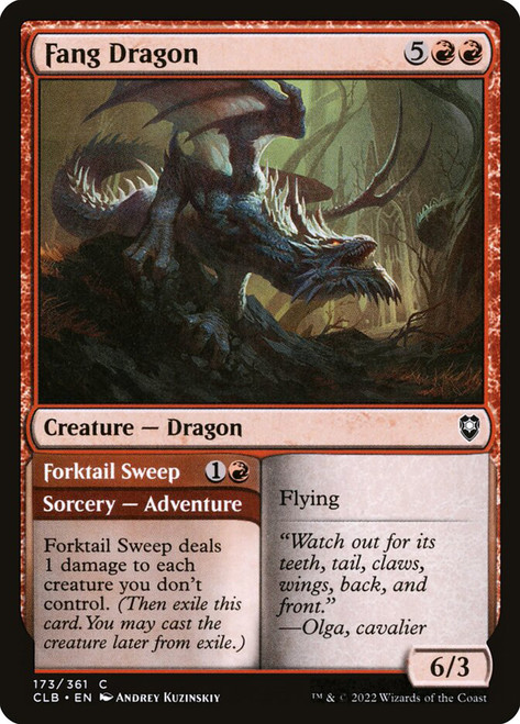 Fang Dragon // Forktail Sweep\nCommander Legends: Battle for Baldur's Gate\nSingle\nMagic The Gathering