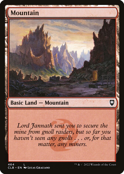 Mountain (#464)\nCommander Legends: Battle for Baldur's Gate\nSingle\nMagic The Gathering