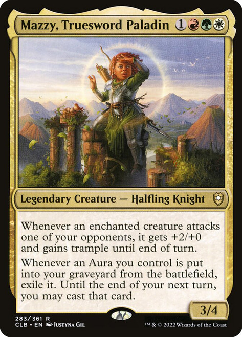Mazzy, Truesword Paladin\nCommander Legends: Battle for Baldur's Gate\nSingle\nMagic The Gathering