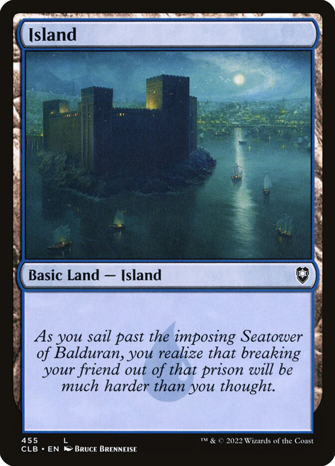 Island (#455)\nCommander Legends: Battle for Baldur's Gate\nSingle\nMagic The Gathering