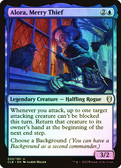 Alora, Merry Thief\nCommander Legends: Battle for Baldur's Gate\nSingle\nMagic The Gathering