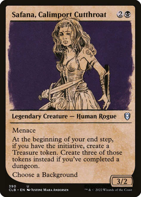 Safana, Calimport Cutthroat (Showcase)\nCommander Legends: Battle for Baldur's Gate - Variants\nSingle\nMagic The Gathering