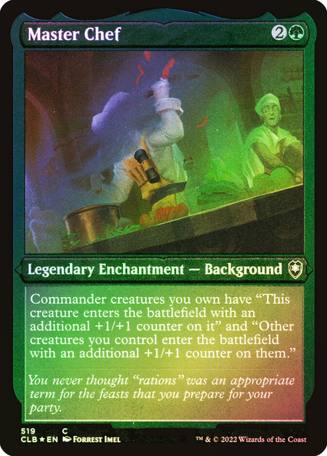 Master Chef (Foil Etched)\nCommander Legends: Battle for Baldur's Gate - Foil Etched\nSingle\nMagic The Gathering