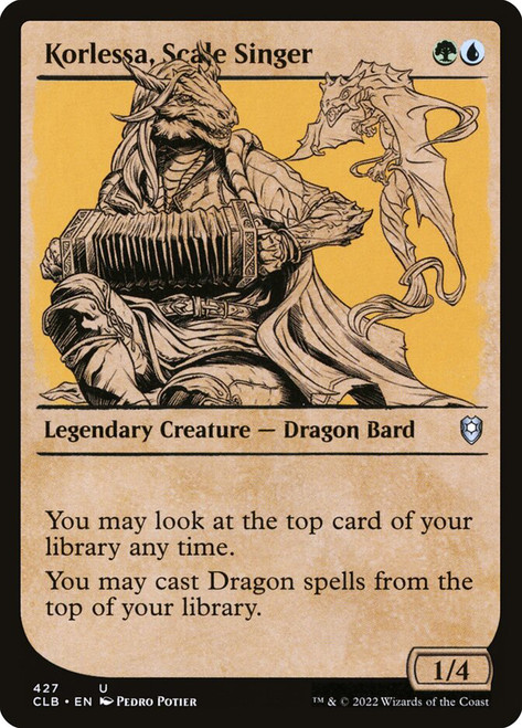 Korlessa, Scale Singer (Showcase)\nCommander Legends: Battle for Baldur's Gate - Variants\nSingle\nMagic The Gathering