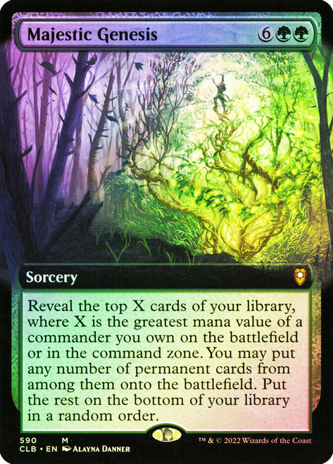 Majestic Genesis (Extended Art)\nCommander Legends: Battle for Baldur's Gate - Variants\nSingle\nMagic The Gathering