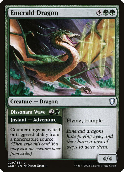 Emerald Dragon // Dissonant Wave\nCommander Legends: Battle for Baldur's Gate\nSingle\nMagic The Gathering