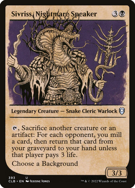 Sivriss, Nightmare Speaker (Showcase)\nCommander Legends: Battle for Baldur's Gate - Variants\nSingle\nMagic The Gathering