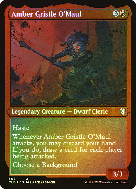 Amber Gristle O'Maul (Foil Etched)\nCommander Legends: Battle for Baldur's Gate - Foil Etched\nSingle\nMagic The Gathering