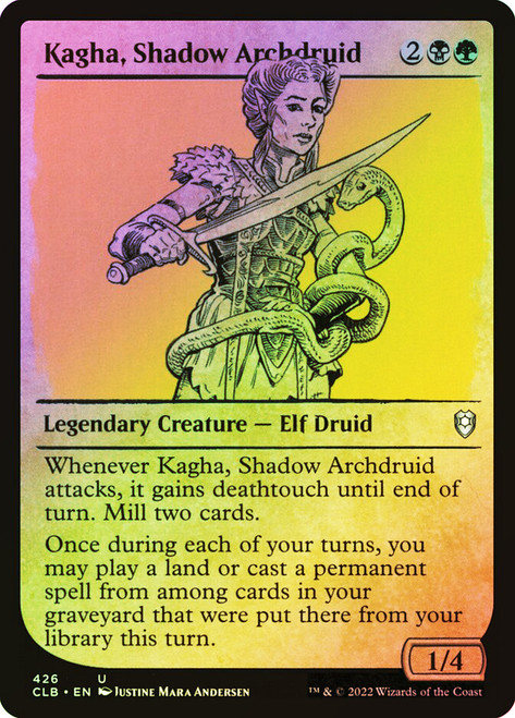 Kagha, Shadow Archdruid (Showcase)\nCommander Legends: Battle for Baldur's Gate - Variants\nSingle\nMagic The Gathering