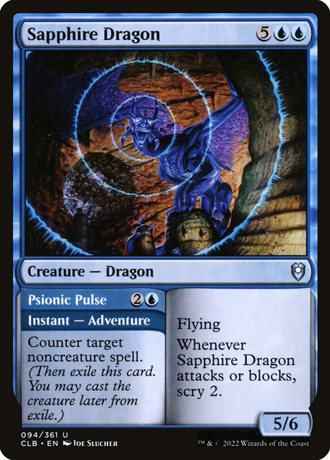 Sapphire Dragon // Psionic Pulse\nCommander Legends: Battle for Baldur's Gate\nSingle\nMagic The Gathering