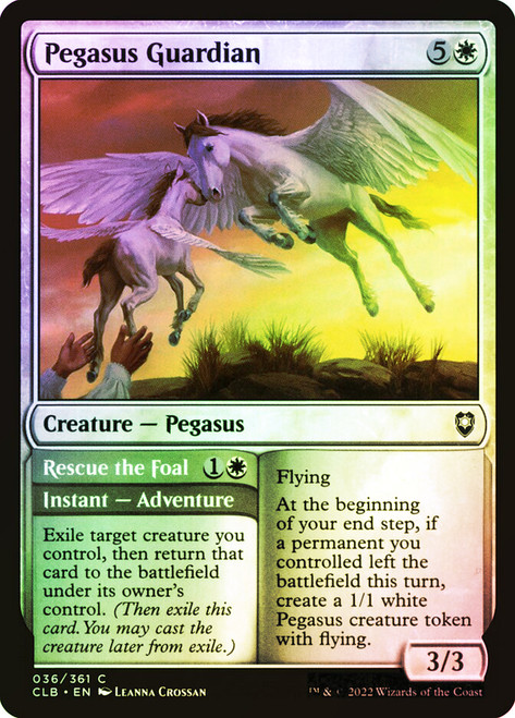 Pegasus Guardian // Rescue the Foal\nCommander Legends: Battle for Baldur's Gate\nSingle\nMagic The Gathering