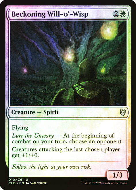 Beckoning Will-o'-Wisp\nCommander Legends: Battle for Baldur's Gate\nSingle\nMagic The Gathering