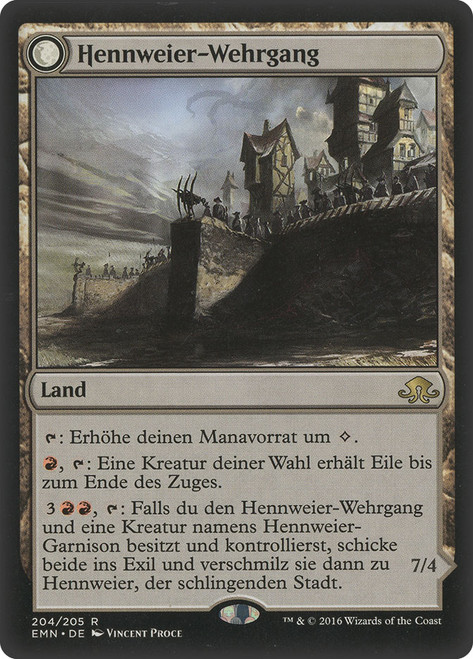 Hanweir Battlements // Hanweir, the Writhing Township (Top)\nEldritch Moon - German\nSingle\nMagic The Gathering