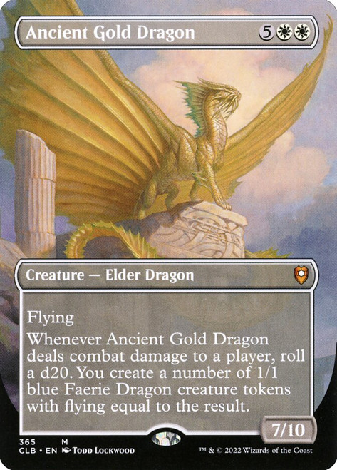 Ancient Gold Dragon (Borderless)\nCommander Legends: Battle for Baldur's Gate - Variants\nSingle\nMagic The Gathering