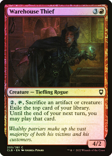 Warehouse Thief\nCommander Legends: Battle for Baldur's Gate\nSingle\nMagic The Gathering