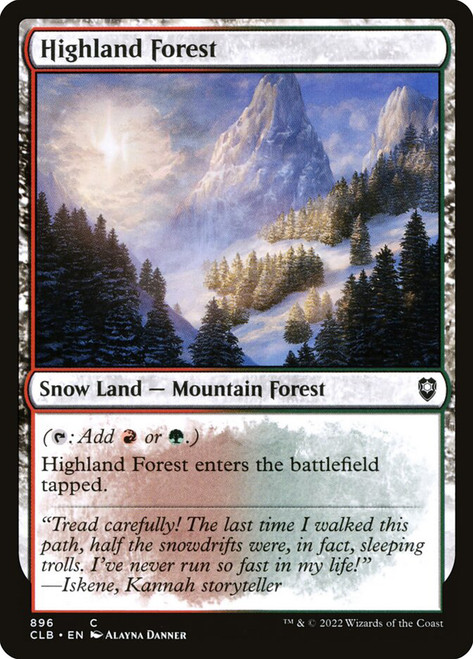 Highland Forest\nCommander Legends: Battle for Baldur's Gate\nSingle\nMagic The Gathering