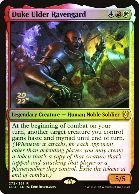 Duke Ulder Ravengard (Prerelease) (Commander Legends: Battle for Baldur's Gate)\nPromo: Date Stamped\nSingle\nMagic The Gathering