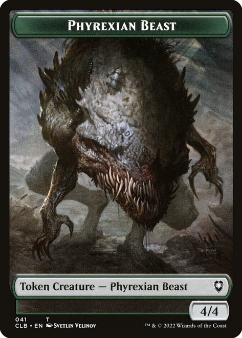 {Phyrexian Beast Token} // {Wurm Token}\nCommander Legends: Battle for Baldur's Gate\nSingle\nMagic The Gathering