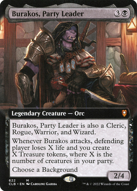 Burakos, Party Leader (Extended Art)\nCommander Legends: Battle for Baldur's Gate - Variants\nSingle\nMagic The Gathering