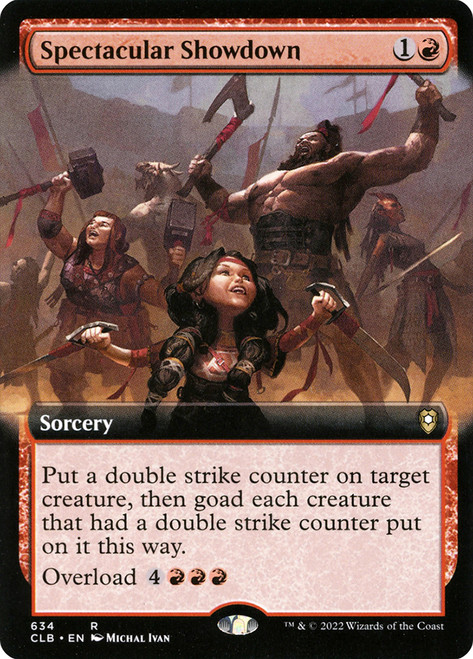 Spectacular Showdown (Extended Art)\nCommander Legends: Battle for Baldur's Gate - Variants\nSingle\nMagic The Gathering