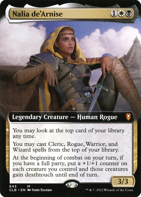 Nalia de'Arnise (Extended Art)\nCommander Legends: Battle for Baldur's Gate - Variants\nSingle\nMagic The Gathering