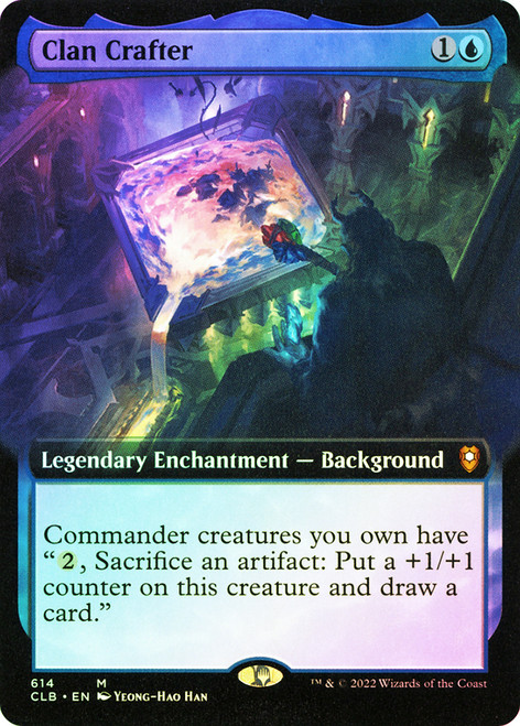 Clan Crafter (Extended Art)\nCommander Legends: Battle for Baldur's Gate - Variants\nSingle\nMagic The Gathering