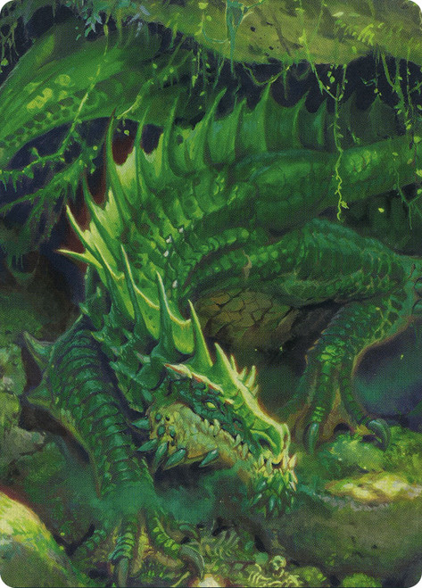{Lurking Green Dragon Art Card} // {Adult Green Dragon Stat Card}\nArt Series\nSingle\nMagic The Gathering