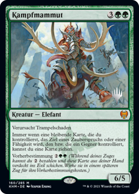 Battle Mammoth (Promo Pack) (Kaldheim)\nPromo: Planeswalker Stamped - German\nSingle\nMagic The Gathering
