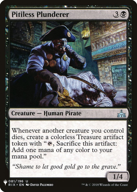 Pitiless Plunderer\nMystery Booster / The List\nSingle\nMagic The Gathering
