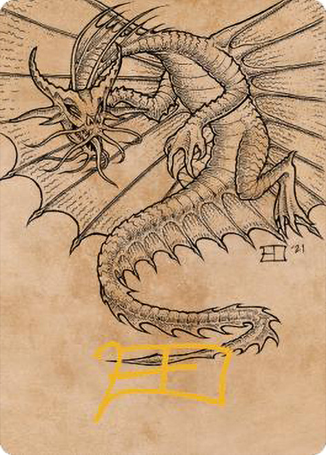 {Ancient Gold Dragon Art Card} (#44) (Signed)\nArt Series\nSingle\nMagic The Gathering