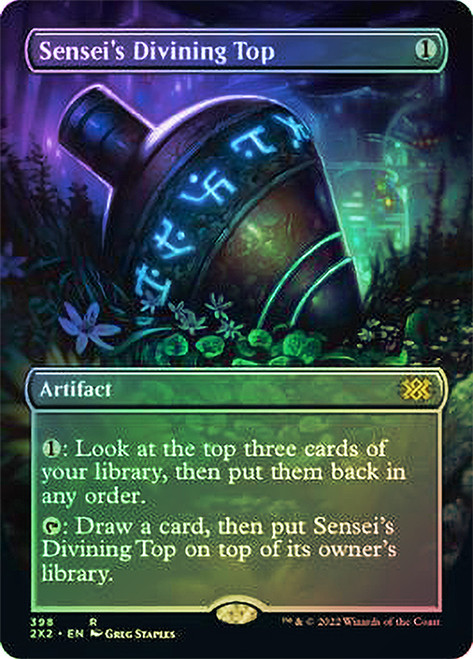 Sensei's Divining Top (Borderless)\nDouble Masters 2022 - Variants\nSingle\nMagic The Gathering